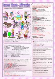 English Worksheet: Present Simple - Affirmative