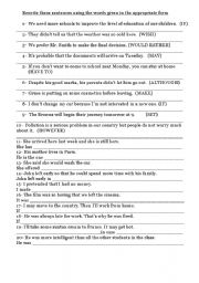 English Worksheet: Rewrite the sentences ... part 2