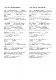 English worksheet: Song