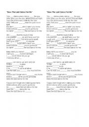 English Worksheet: Song