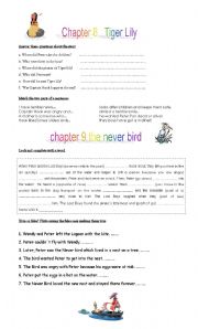 English worksheet: PETER PAN AND TIGER LILY