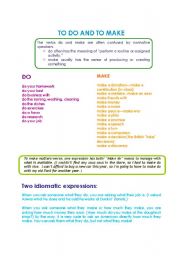 English Worksheet: DO VS MAKE
