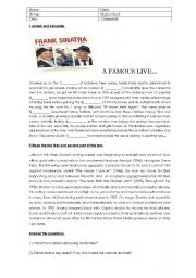 English Worksheet: A famous life