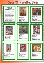 English Worksheet: Cards 22 - Bratby, John (POP ART)