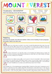 English Worksheet: Natural Wonders: Mount Everest