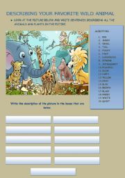 English Worksheet: Describing your favorite wild animal