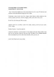 English Worksheet: Preschool Lesson: Ocean Theme