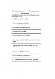 English worksheet: Punctuation