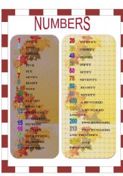 English worksheet: Numbers