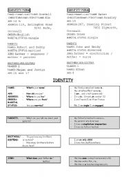 English worksheet: Identity forms