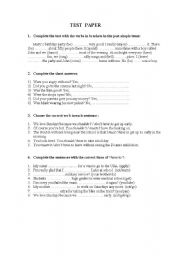 English worksheet: test