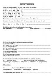 English worksheet: Identity : exercises