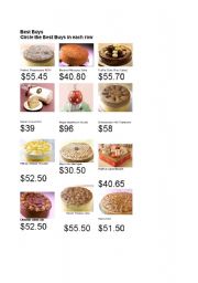 English Worksheet: Money Management (Identifying Best Buys)