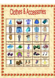English Worksheet: Clothes and Accessories