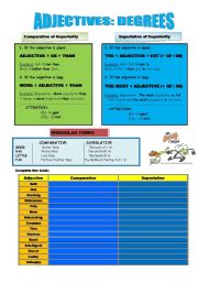 English Worksheet: degrees of adjectives