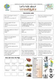 English Worksheet: Lets talk about COUNTRIES