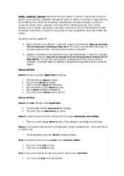 English worksheet: english usage of many words