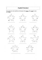 English Worksheet: Colours