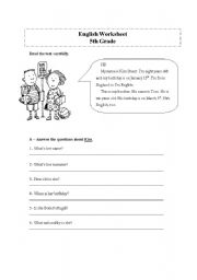 English Worksheet: Personal Identification