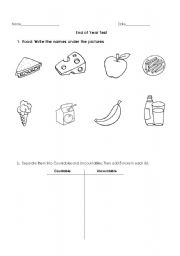 English worksheet: Food - Count/Uncount