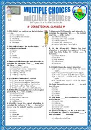 English Worksheet: CONDITIONAL CLAUSES-MULTIPLE CHOICE