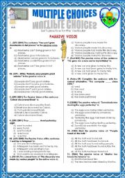 English Worksheet: PASSIVE VOICE-MULTIPLE CHOICE