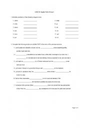 English Worksheet: Irregular Verbs