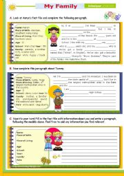 English Worksheet:  2nd lesson of 45m  - Reading leading to Writing Series (14) - 