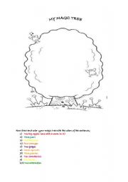 English Worksheet: My Magic Tree