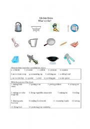 English worksheet: Kitchen Items