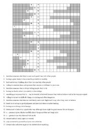 Personality Crossword