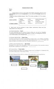 English Worksheet: Adventure Travel in Chile (1sth page)