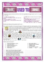 English Worksheet: Used to