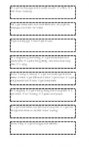 English Worksheet: MONSTERS DESCRIPTION MATCHING GAME (PART 3 - DESCRIPTION CARDS)