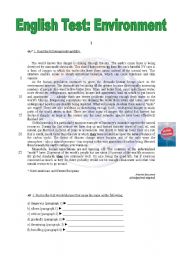 English Worksheet: ENVIRONMENT TEST