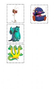 English Worksheet: MONSTERS DESCRIPTION MEMORY GAME (PART 2)