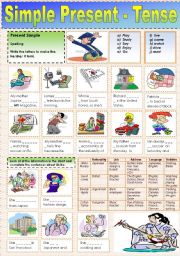 English Worksheet: PRESENT SIMPLE - PRESENT SIMPLE- PRESENT SIMPLE