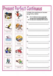 English Worksheet: Present Perfect Continuous