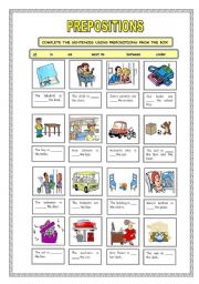 English Worksheet: PREPOSITIONS OF PLACES