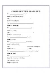 English worksheet: Personal questions in simple present