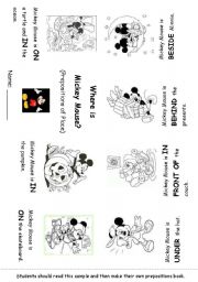 English Worksheet: Prepositions of Place Minibook Series #1