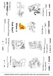 English Worksheet: Prepositions of Place Minibook Series 2 of3
