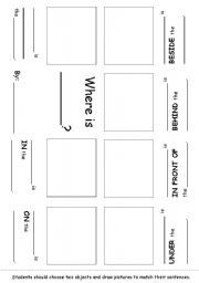 English Worksheet: Prepositions of Place Minibook Series 3 of 3