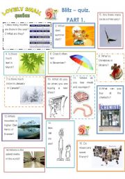 English Worksheet: LOVELY SNAIL QUESTIONS: BLITZ-QUIZ part 1