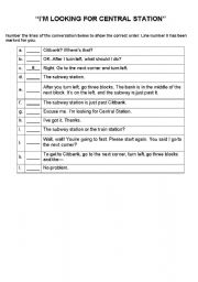 English worksheet: Rearranging conversation sentences