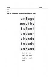 English Worksheet: Body Parts 