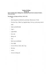 English Worksheet: SPRING CLOTHING
