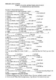 English Worksheet: clauses after wish