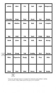 English Worksheet: domino, adjectives, opposites