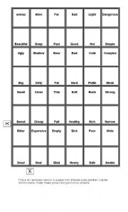 English worksheet: domino, adjectives, opposites